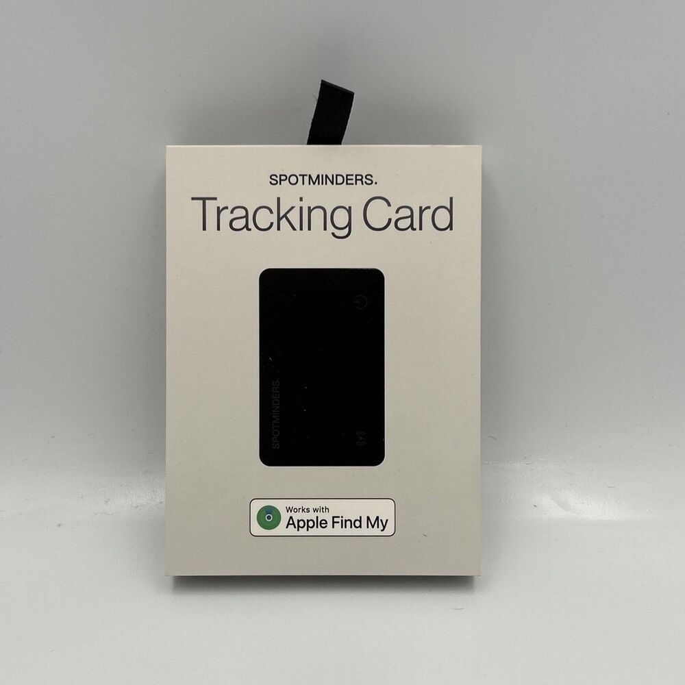 Spotminders Tracking Card Apple Find My Wallet Tracker Slim Rechargeable Black
